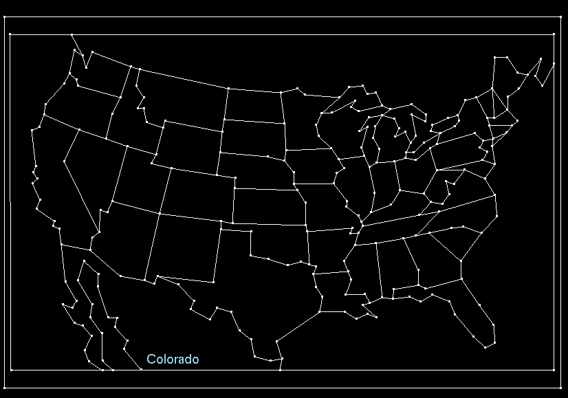 Constructed US map for point location query